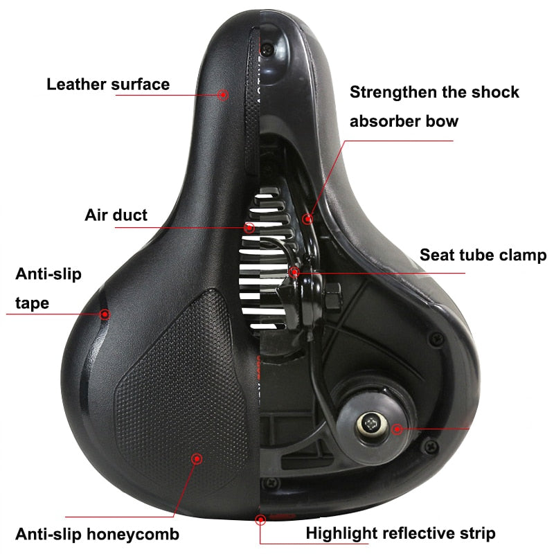 Comfortable Thick Padded Saddle For Bike & Bike+.