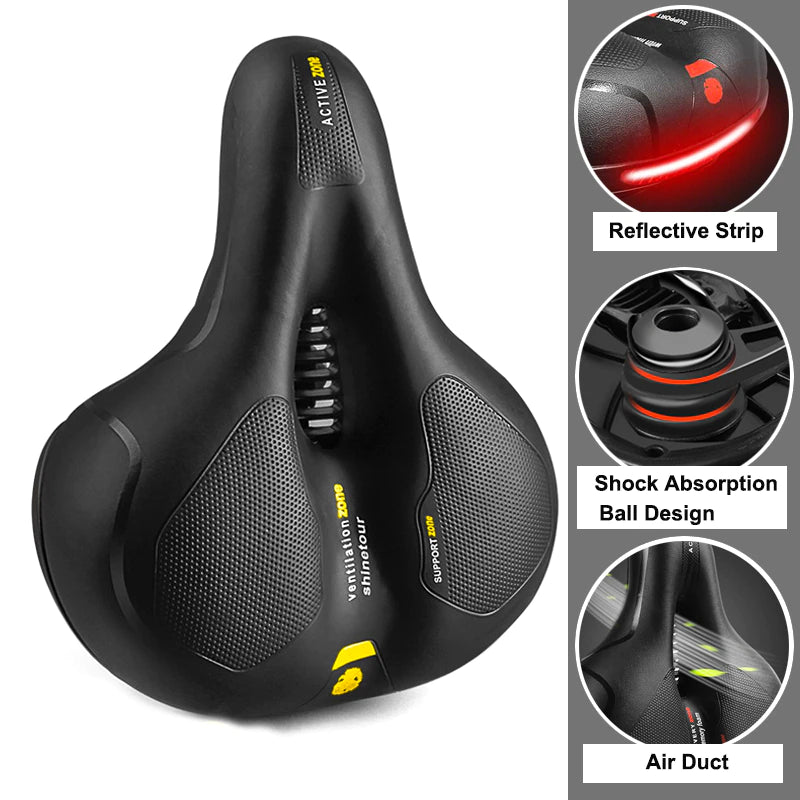Comfortable Thick Padded Saddle For Bike & Bike+.
