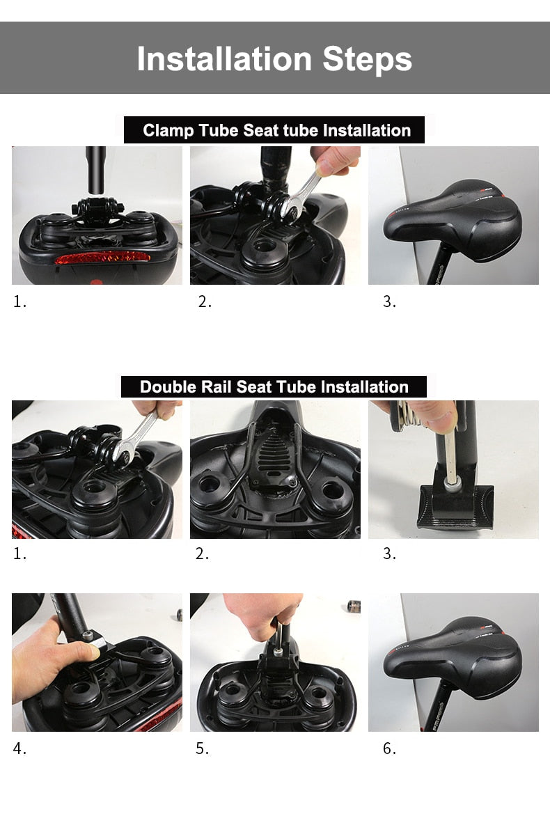 Comfortable Thick Padded Saddle For Bike & Bike+.