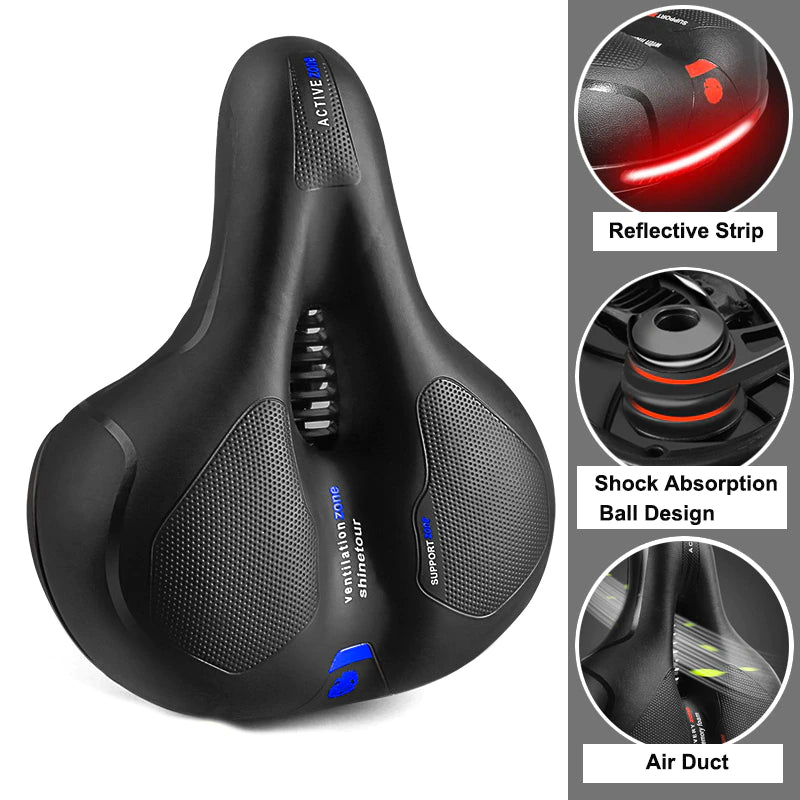 Comfortable Thick Padded Saddle For Bike & Bike+.