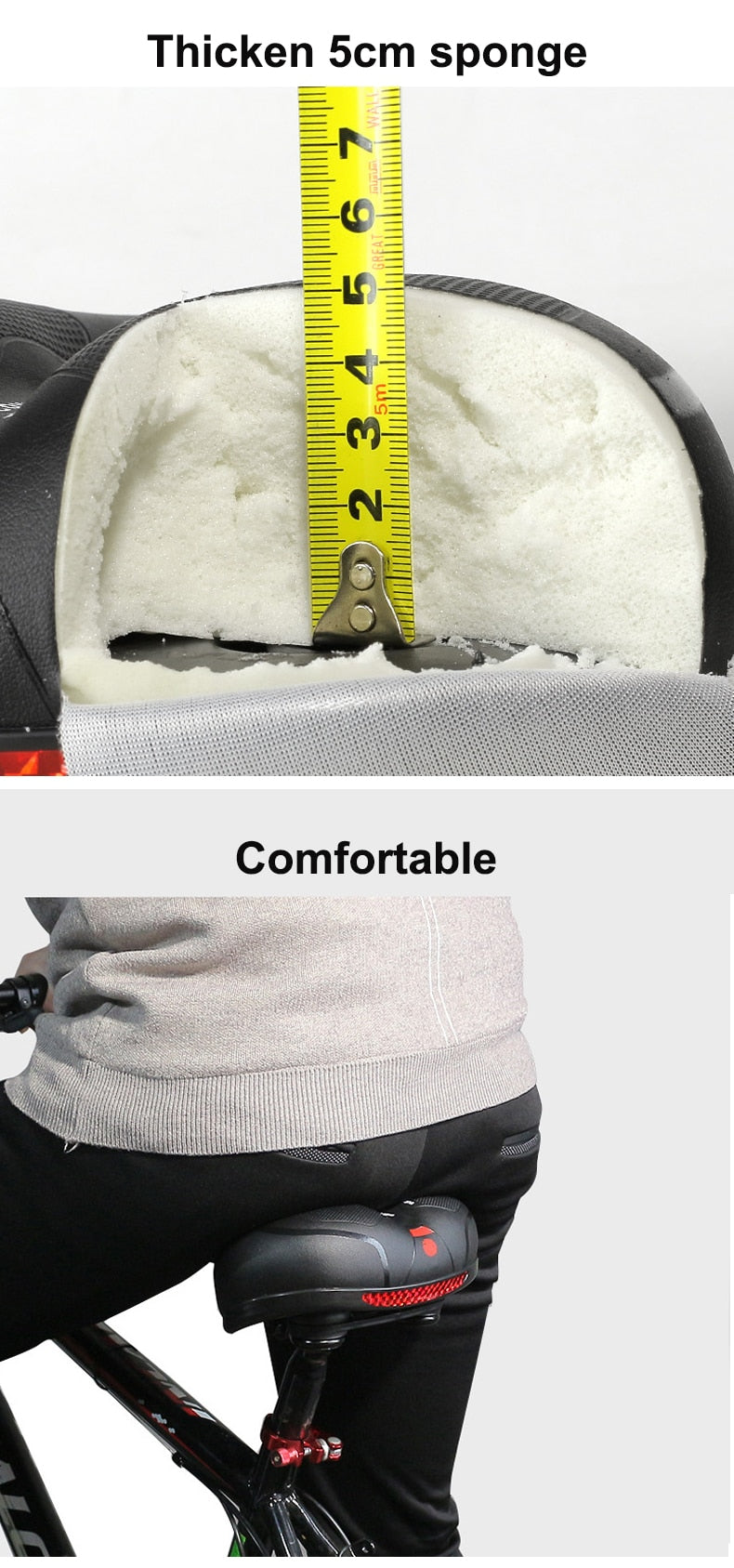 Comfortable Thick Padded Saddle For Bike & Bike+.
