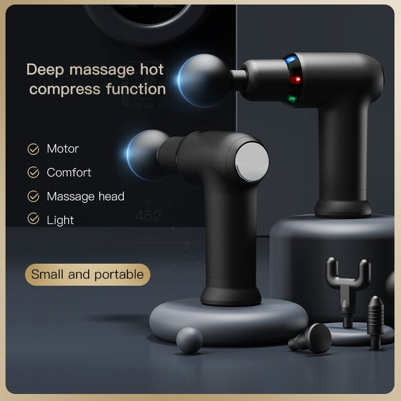 Dual Function Hot Compress & Deep Tissue Muscle Neck Back Body Massage Gun