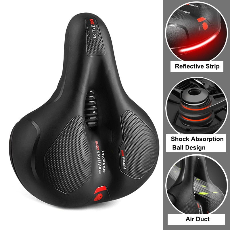 Comfortable Thick Padded Saddle For Bike & Bike+.